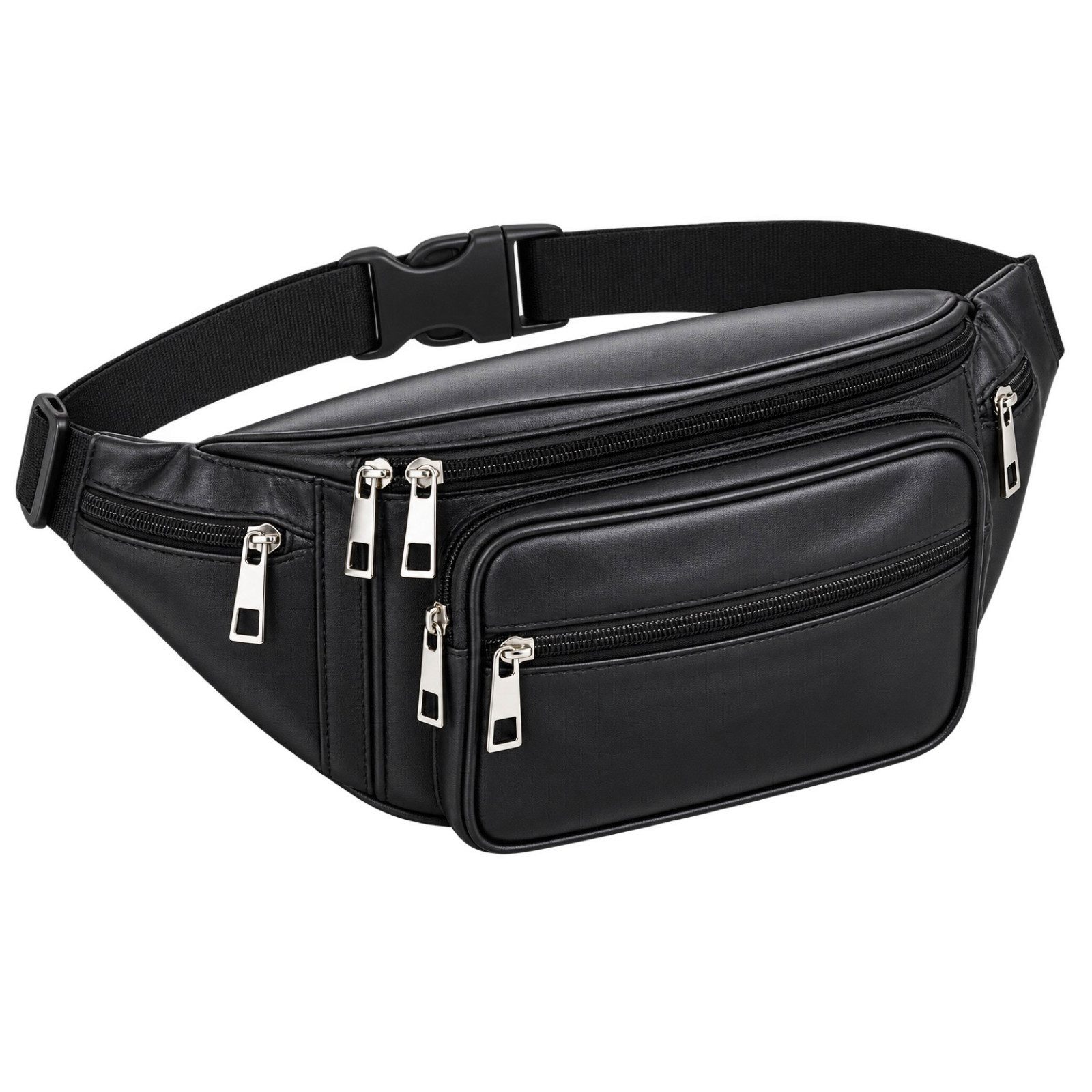 Norskskin Gürteltasche Gürteltasche Leder 6 Taschen Bauchtasche Hüfttasche Wanderrucksack (Einzelartikel, 1-teilig), 6 Taschen, Echtleder, kompakte Größe, vielseitig tragbar