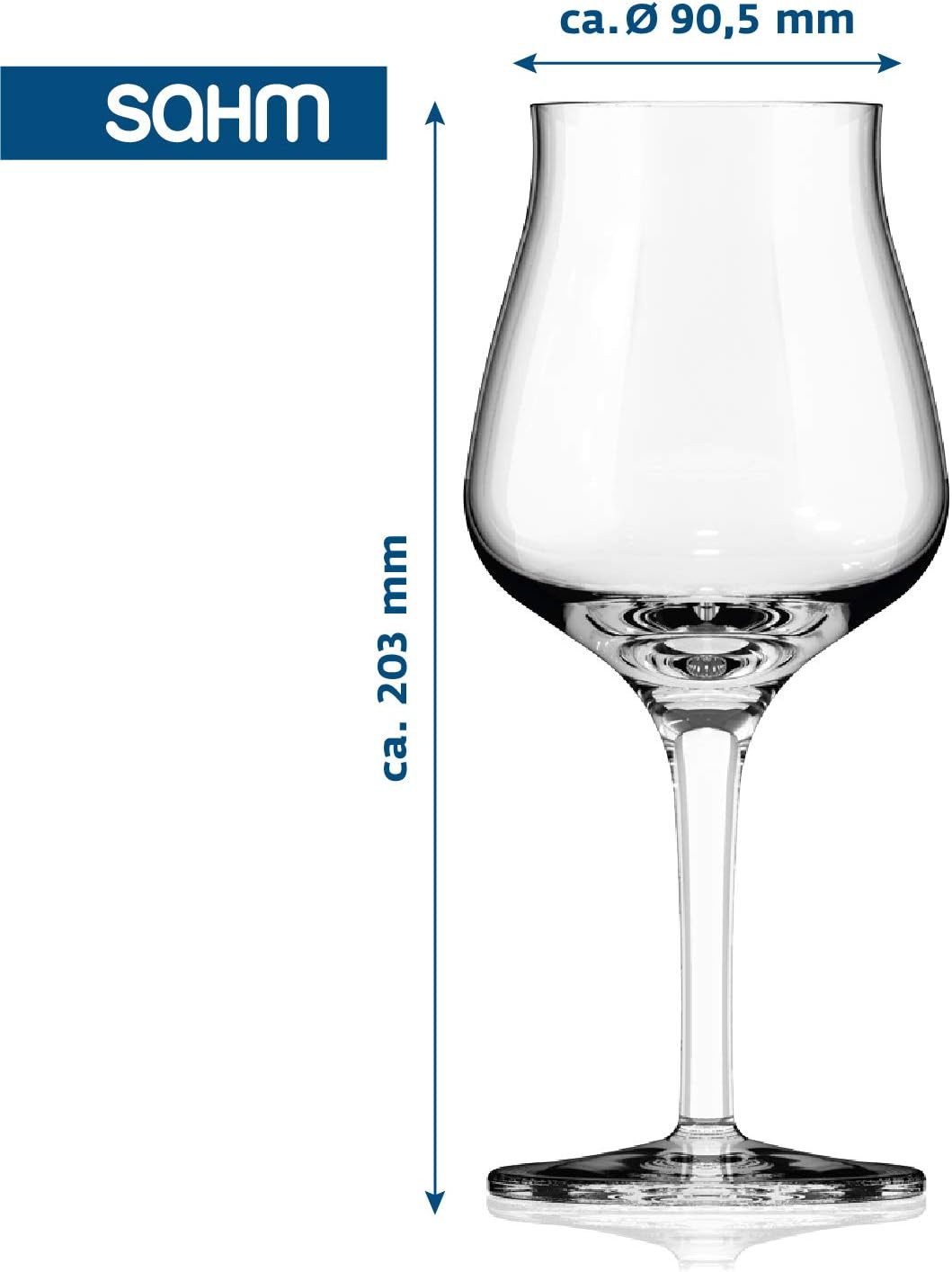 SAHM Bierglas Biergläser Set 6 STK 420ml Bier Sensorik Pokal - Bier Gläser, Edles Glas, 100% recyclebar