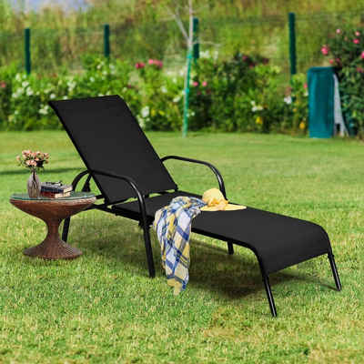 KOMFOTTEU Gartenliege Liegestuhl, mit Verstellbarer Rückenlehne