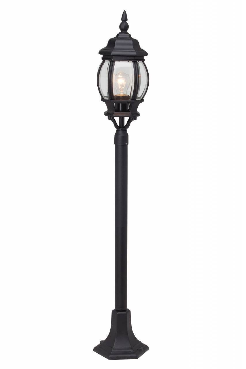1x Istria fü Lampe Istria, A60, 60W, Außen-Stehlampe Brilliant schwarz E27, Außenstandleuchte geeignet