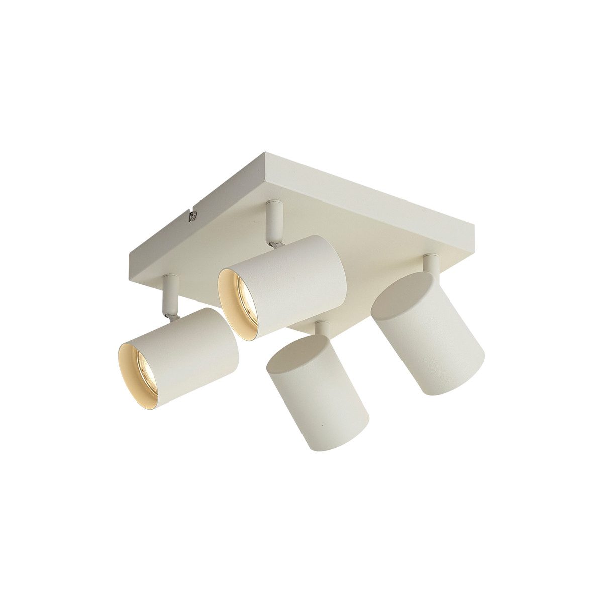 Qazqa LED Aufbaustrahler Jeana, ohne Leuchtmittel, GU10, Beige, Modern, Metall, 4-flammig