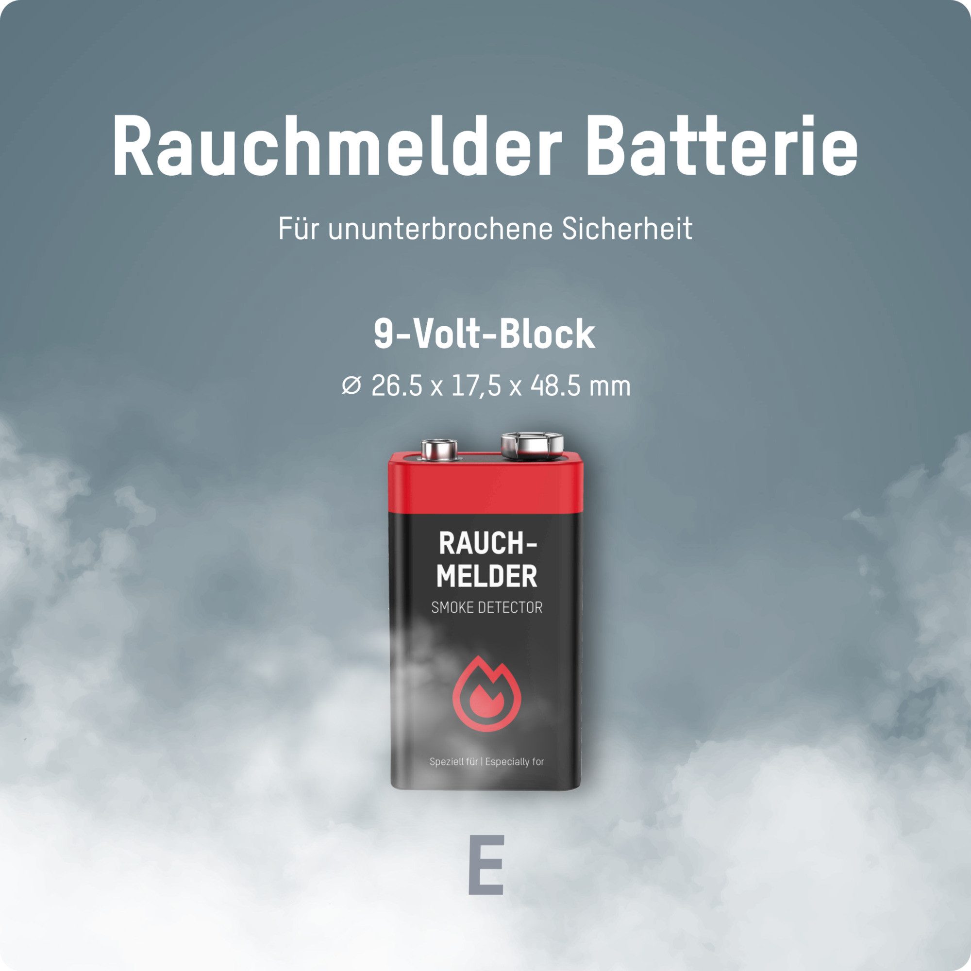 ANSMANN AG 6 Alkaline longlife Rauchmelder 9V Block Batterien - Premium Qualität Batterie