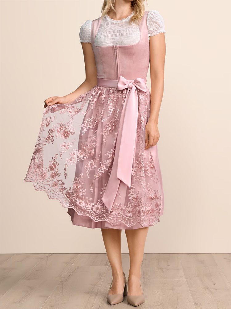 Krüger Madl Dirndl Dirndl Lovira 70cm Länge rose günstig online kaufen