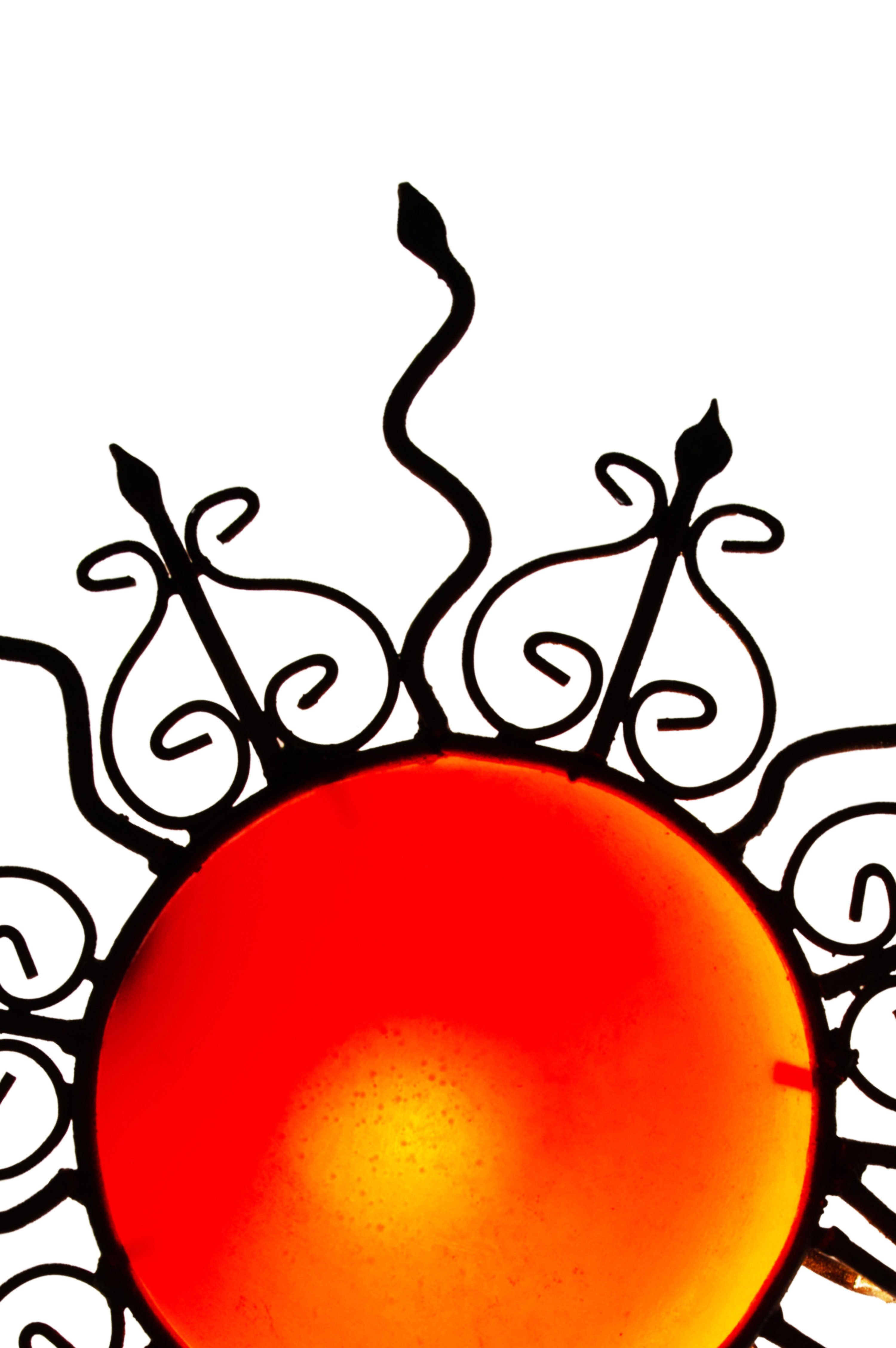 Marrakesch Orient & Mediterran Interior Wandleuchte Mediterrane Wandleuchte Leeora handgemacht aus Metall in Orange 60 cm, ohne Leuchtmittel, Handarbeit