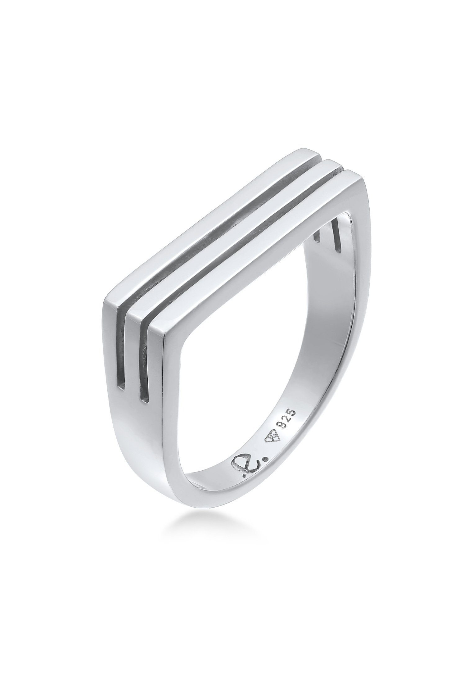 Partnerring Siegelring Rechteck Trend Form 925 Silber