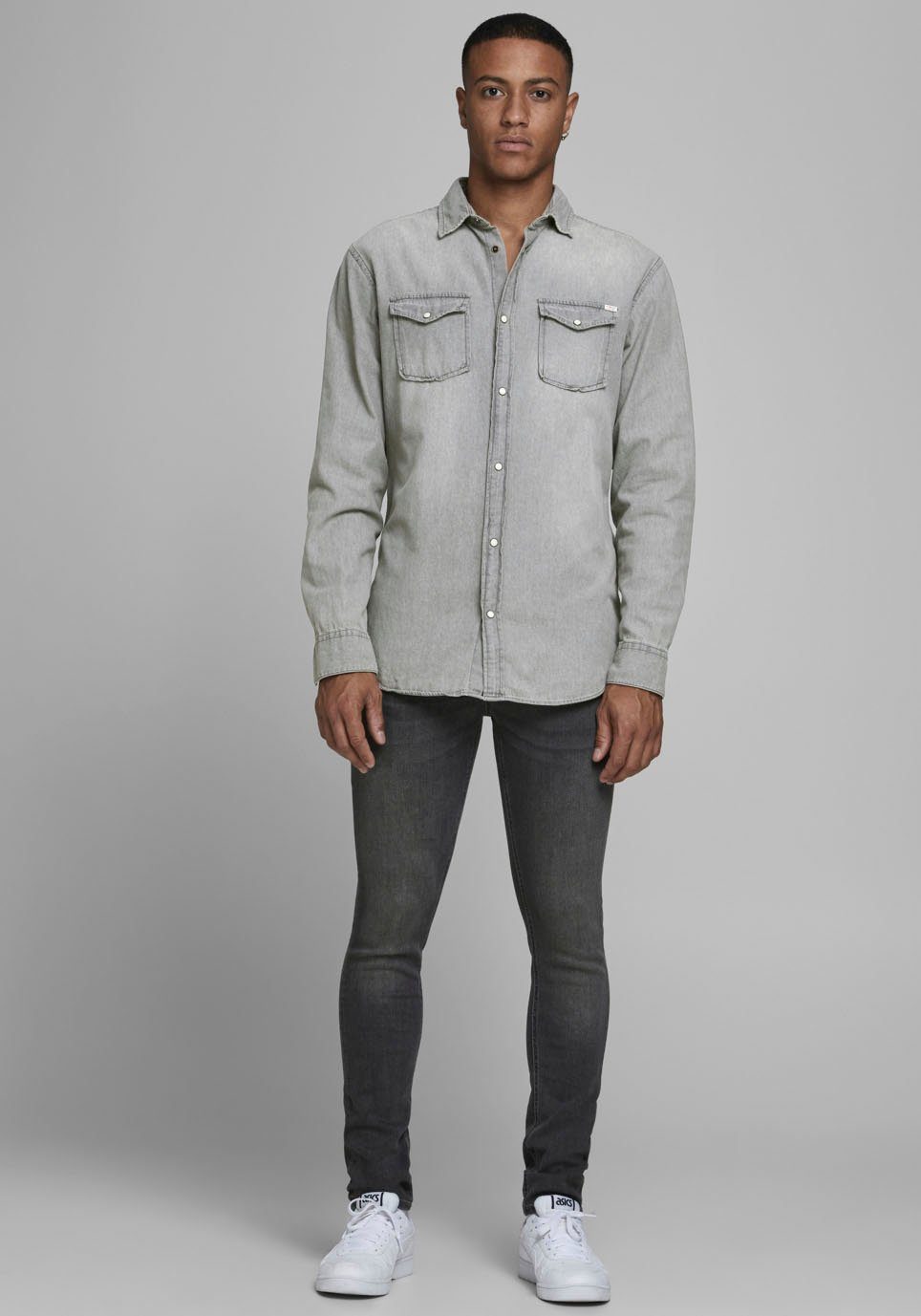 Jack & Jones Langarmhemd JJESHERIDAN SHIRT L/S NOOS mit angesetzter Brusttasche
