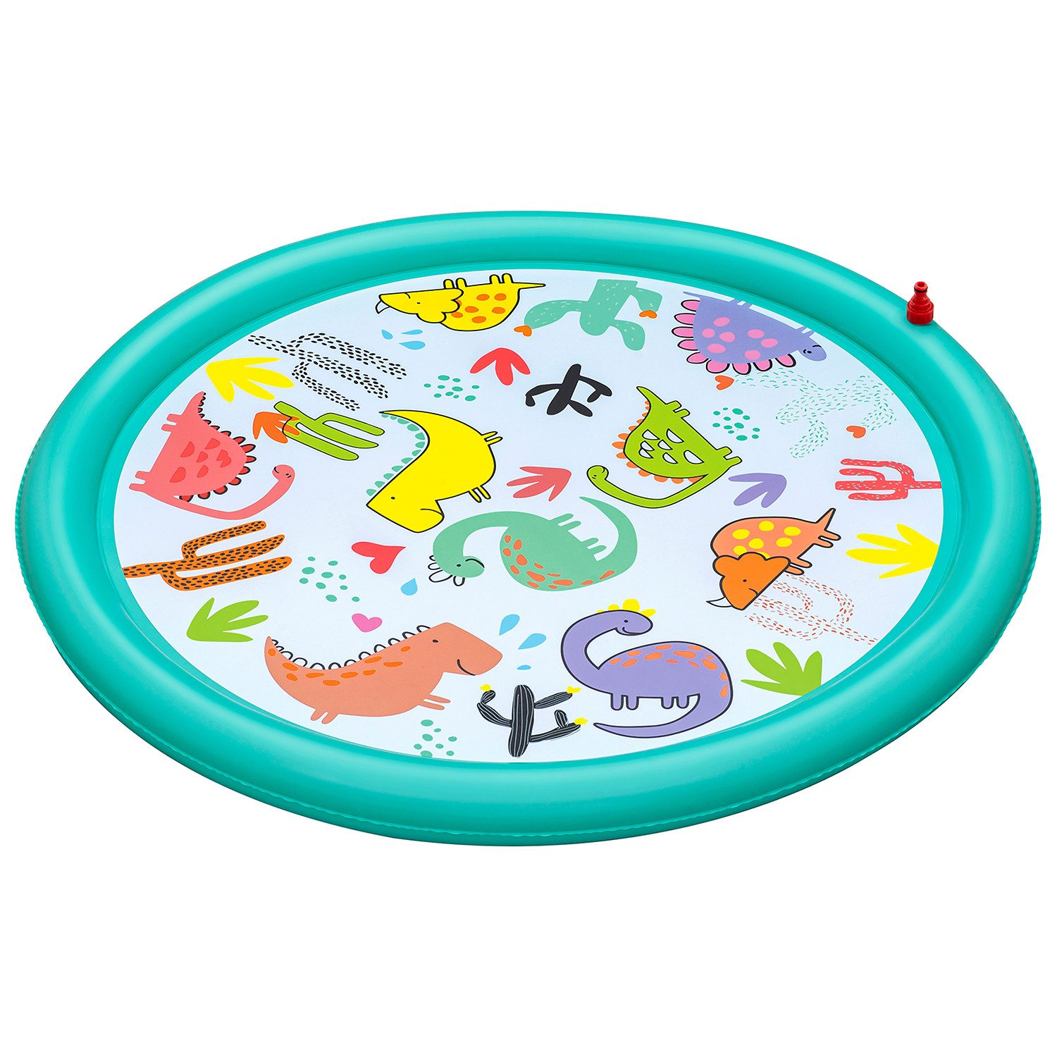 Bestway Planschbecken Wüstendino, (Packung, Ø 122 cm), inkl. Wassersprinkler mit Gartenschlauchanschluss