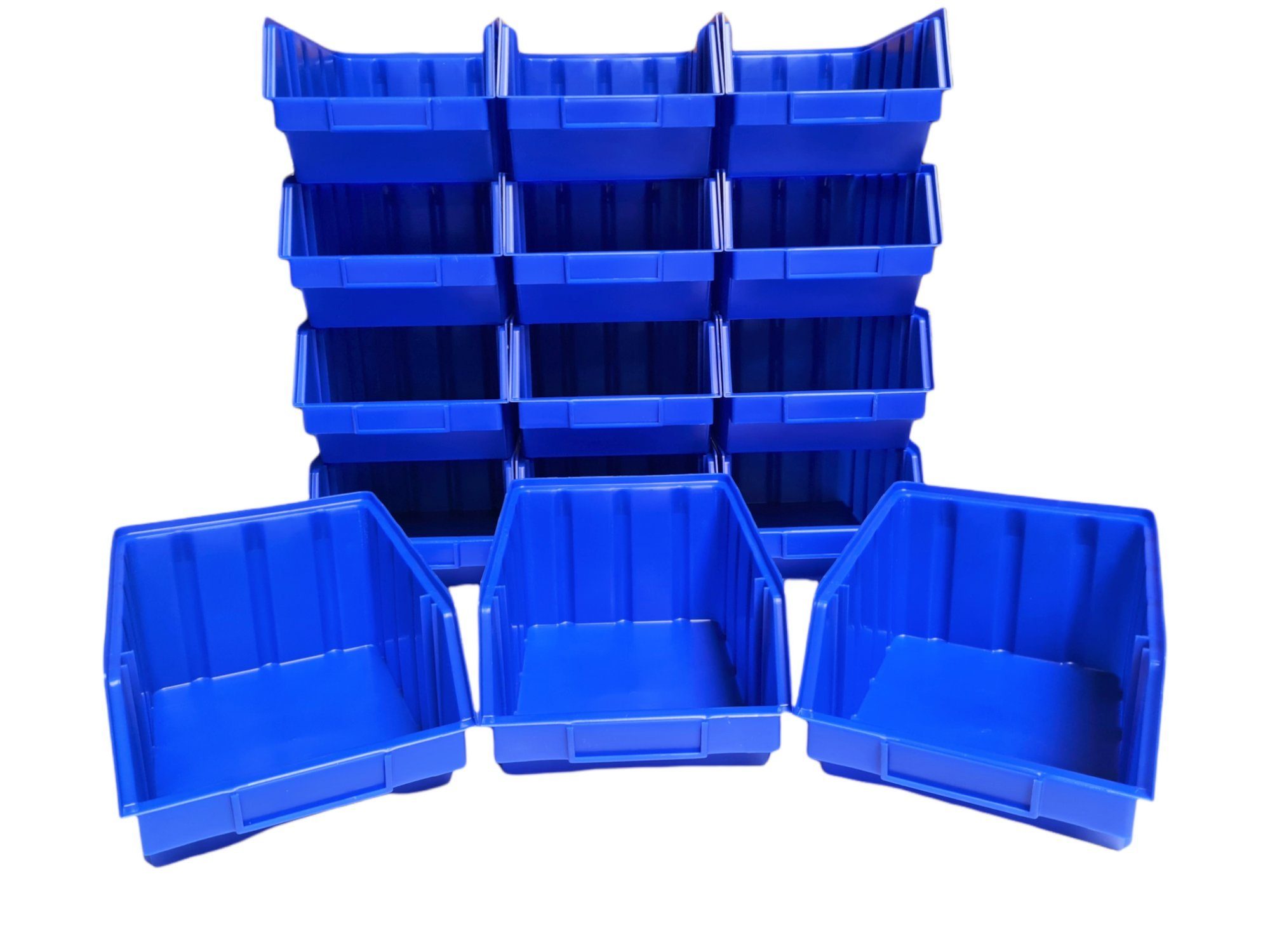 70 x Stapelboxen blau Größe 2 Lagerboxen Sichtlagerbox Sichtlagerkästen Sichtbox 