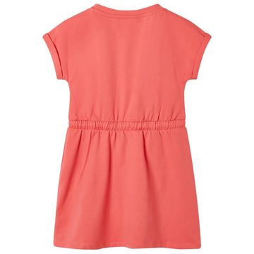 vidaXL A-Linien-Kleid Kinderkleid mit Kordelzug Korallenrosa 140