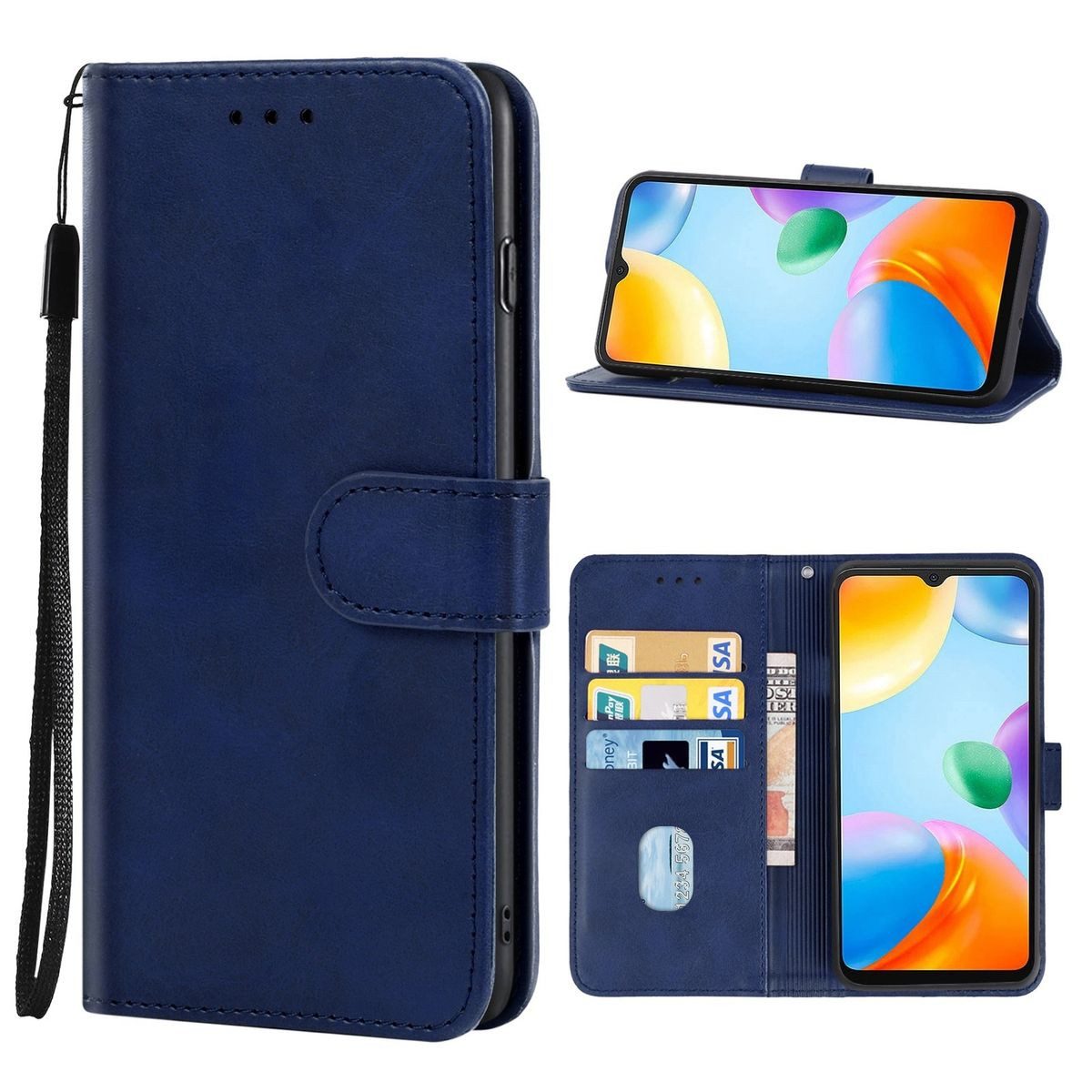 König Design Handyhülle Xiaomi Redmi 10C, Schutzhülle Schutztasche Case Cover Etuis Wallet Klapptasche Bookstyle
