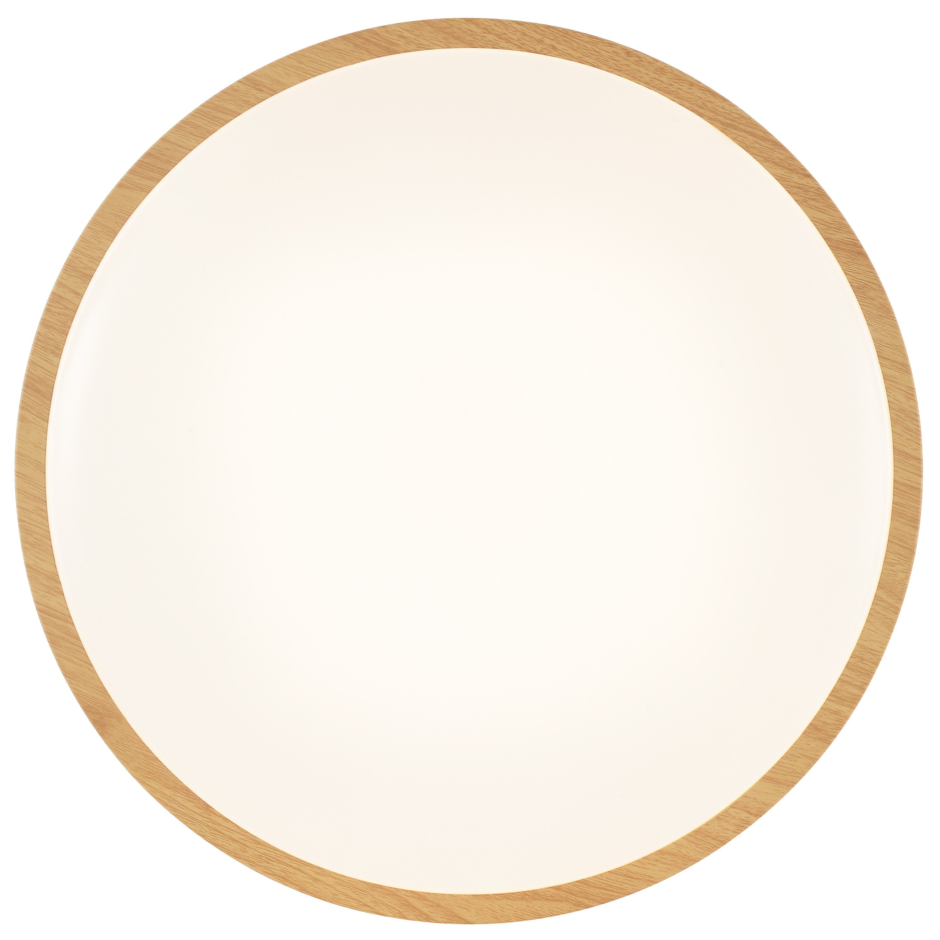 Brilliant LED Deckenleuchte Teranon, LED fest integriert, Warmweiß, Holzoptik, 3000 K, braun/weiß