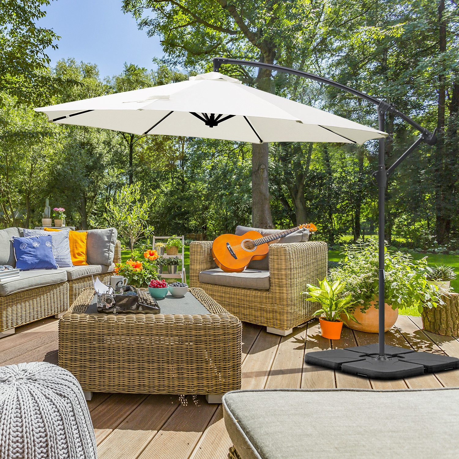 Sekey Sonnenschirm Ø300cm Gartenschirm mit ständer, günstig online kaufen