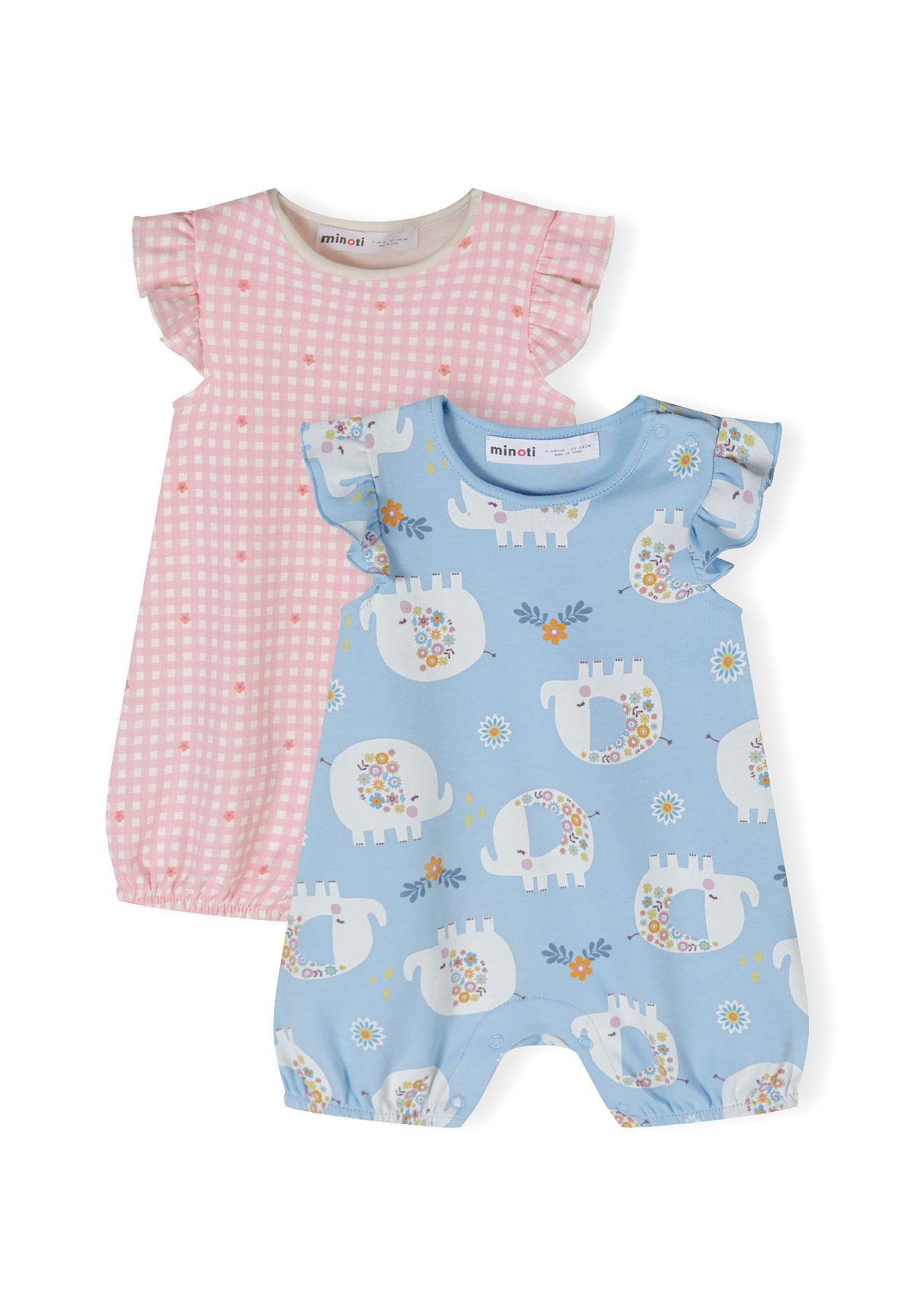 Schlafoverall Strampler mit Rüschen im 2-er Pack (0-24m)