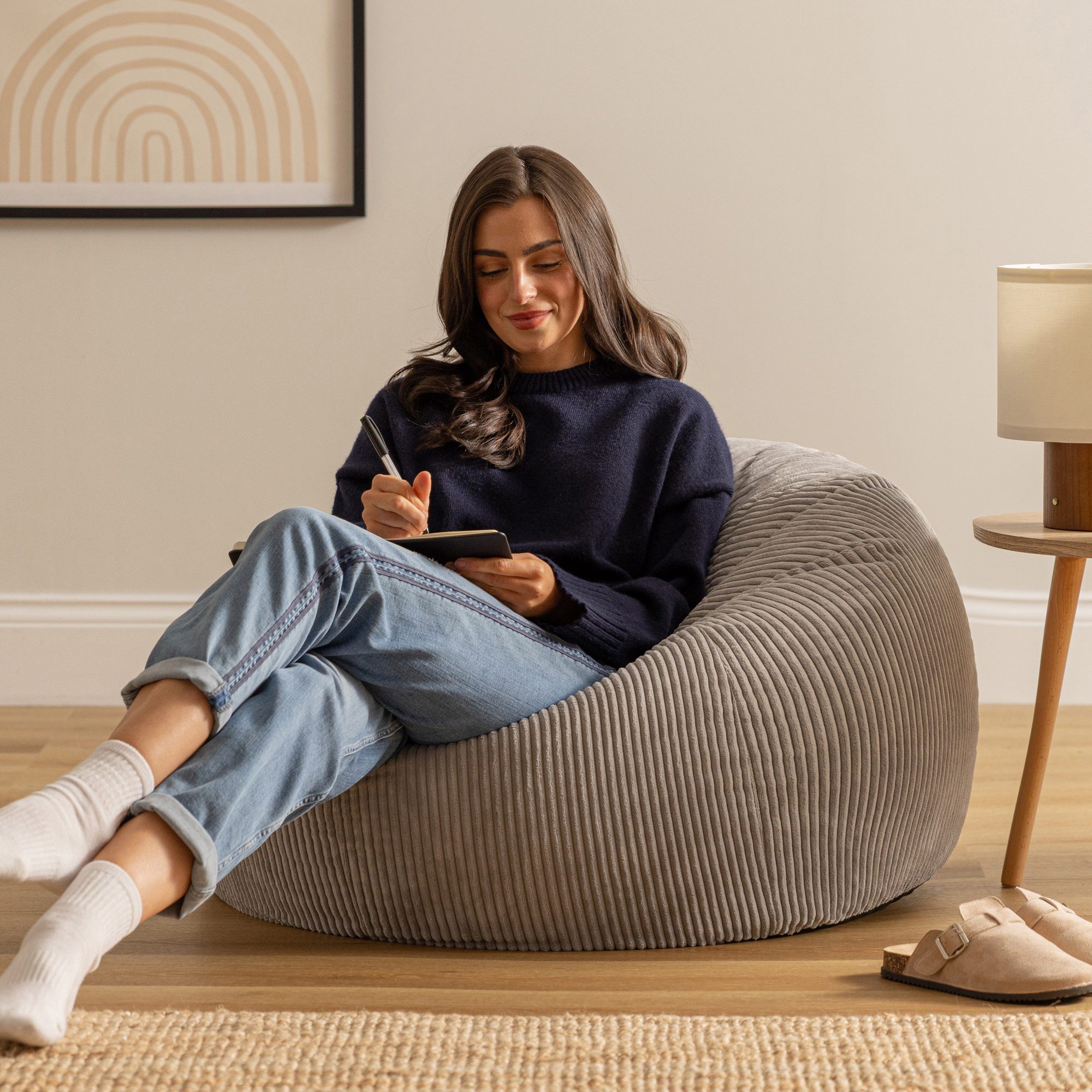 icon Sitzsack Sitzsack Erwachsene aus Cord flauschig „Kingston“, 85x50cm, M günstig online kaufen