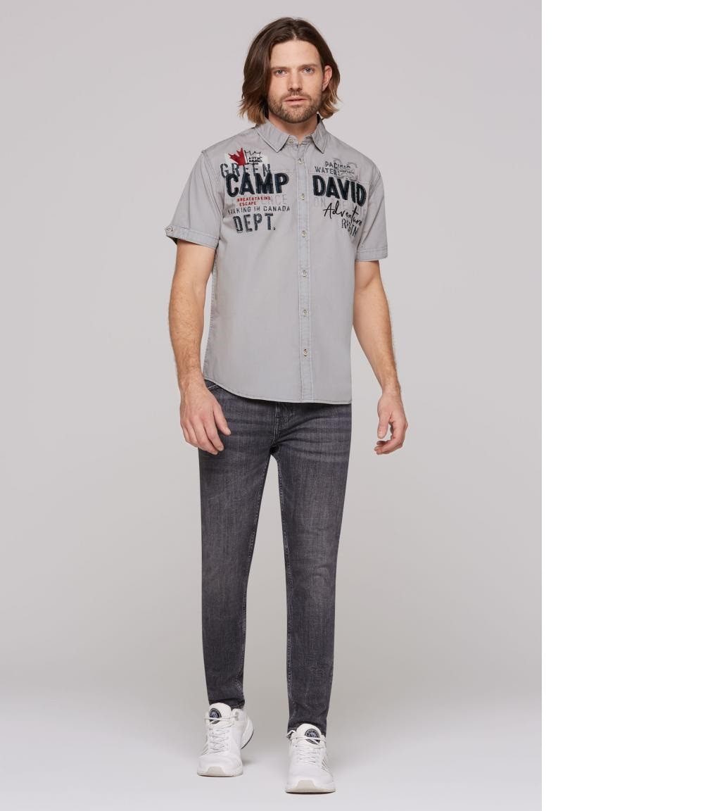 CAMP DAVID Kurzarmhemd mit Vintage-Waschung und Artworks Vintage-Waschung u günstig online kaufen