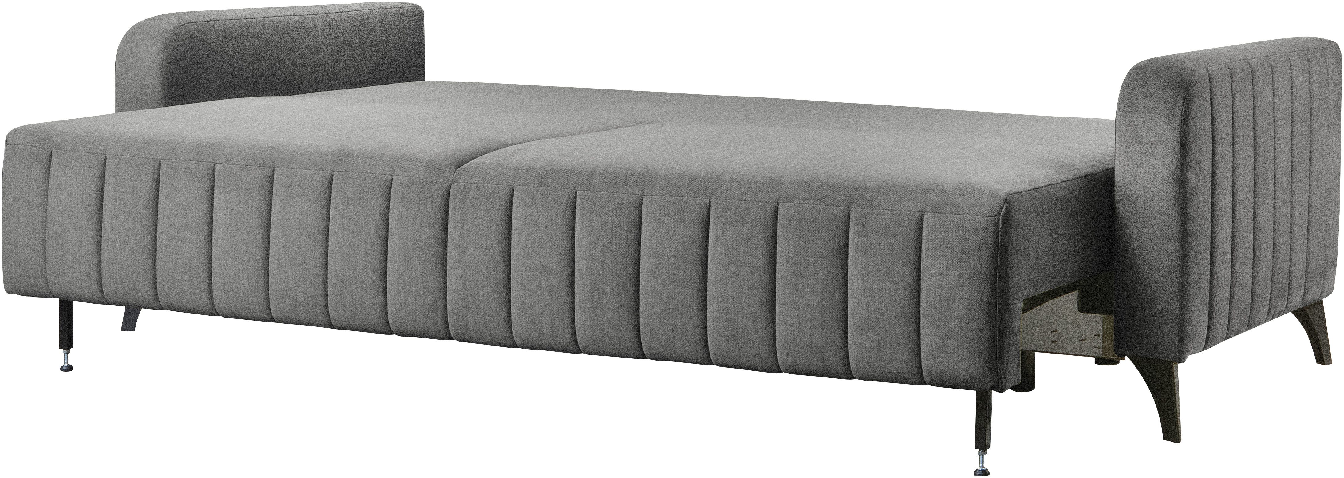 exxpo - sofa fashion 3-Sitzer Grande, Schlafsofa, Dauerschläfer, Microvelours-Bezug, Breite 222cm, mit Bettfunktion und Bettkasten, komfortabler Federkern – Bild 3 von 5