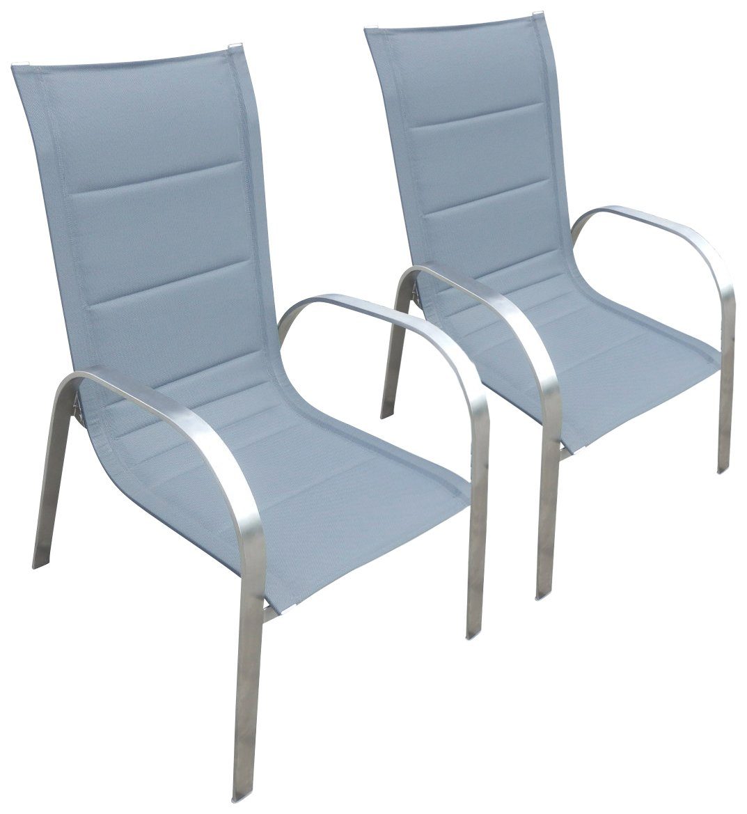 MERXX Gartenstuhl »Lucca«, 2er Set, Alu/Textil, stapelbar online kaufen