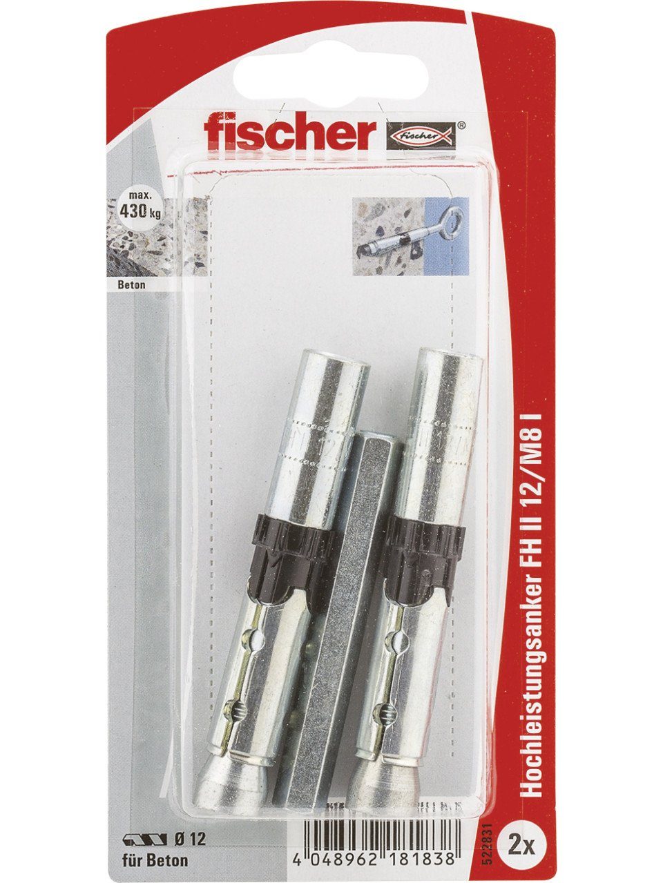 Schrauben- und Dübel-Set Fischer Hochleistungsanker FH ll-1 12.0 x 77.5mm