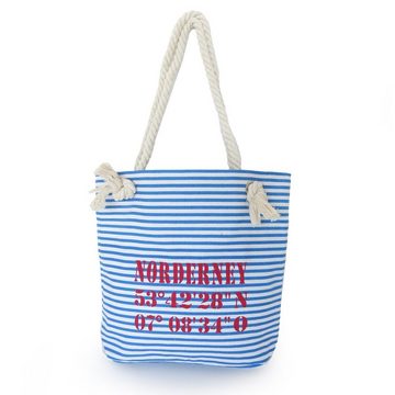 Sonia Originelli Umhängetasche City Shopper "Norderney" maritim gestreift Koordinaten Canvas, kleine Innentasche mit Reißverschluss