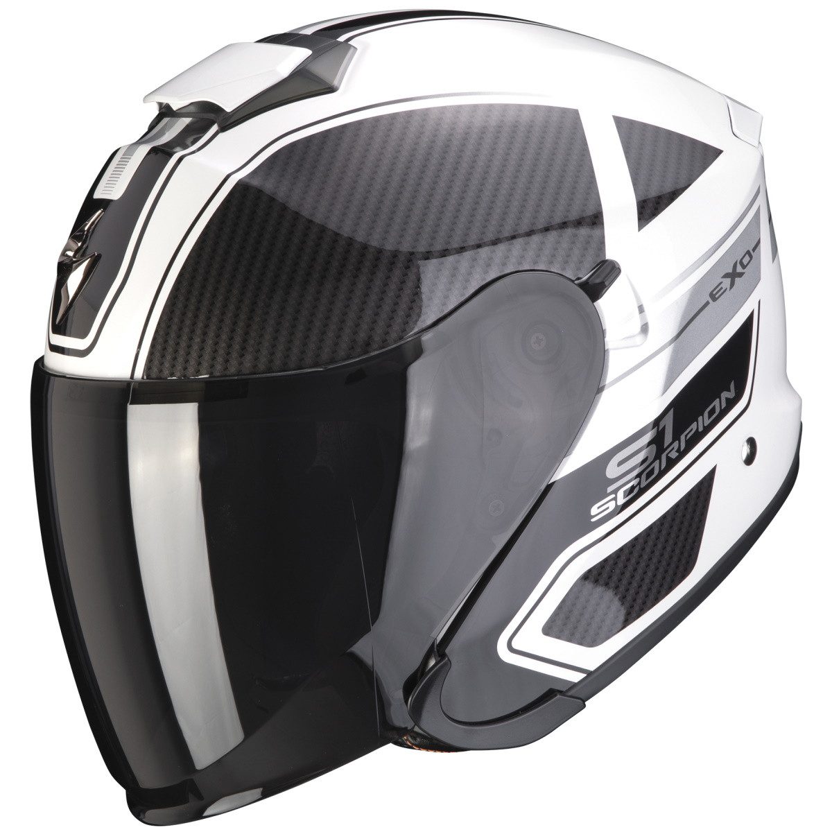 Motorradhelm Scorpion Exo-S1 Cross-Ville Weiss / Schwarz / Silber