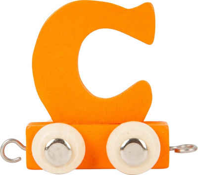 Small Foot Spielzeug-Zug Buchstabenzug Namenszug C orange, (Set, 1-tlg., 1), Einzigartiges Design, Made in Germany