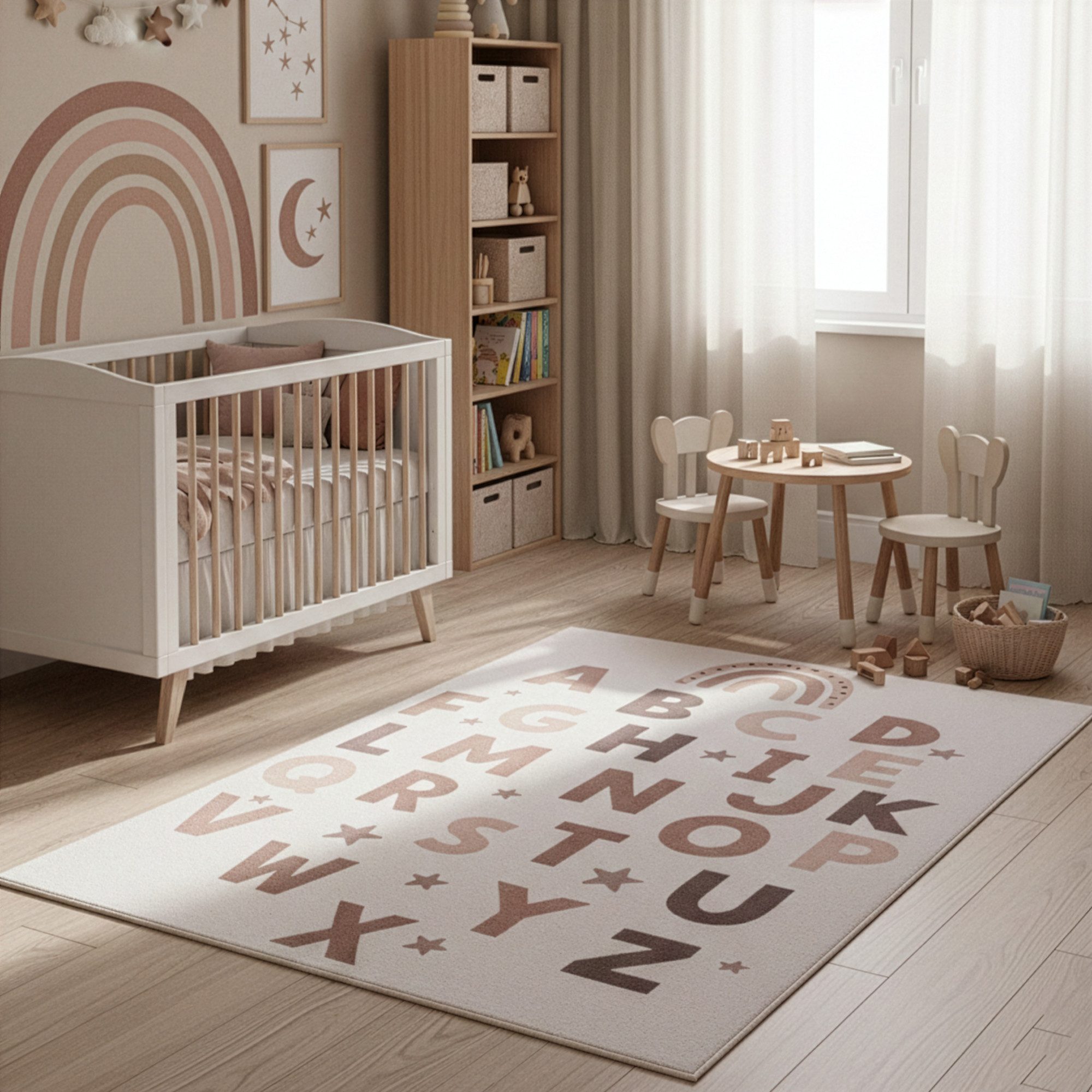 Teppium Teppich Alphabet Teppich Kinder, Rechteckig, Höhe: 5 mm, Teppich Kinderzimmer