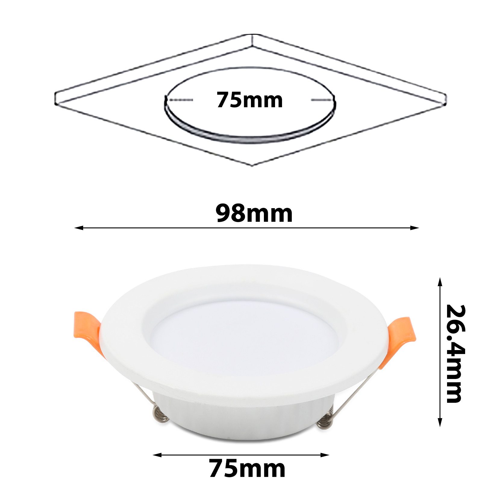 Clanmacy LED Einbaustrahler 20St. LED Einbaustrahler 5W KaltWeiß 400LM Deckenleuchte Einbauleuchte