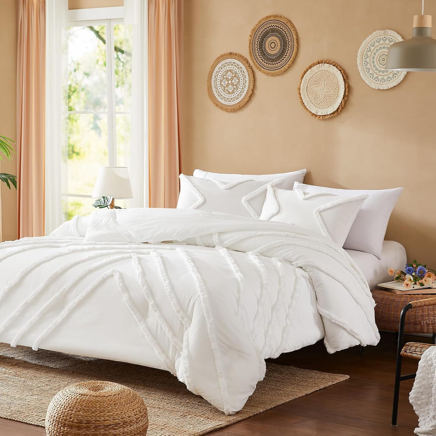 ibettertec Bettwäsche Bettwäsche Getuftet Boho 135x200cm,200x200cm,Stickere günstig online kaufen