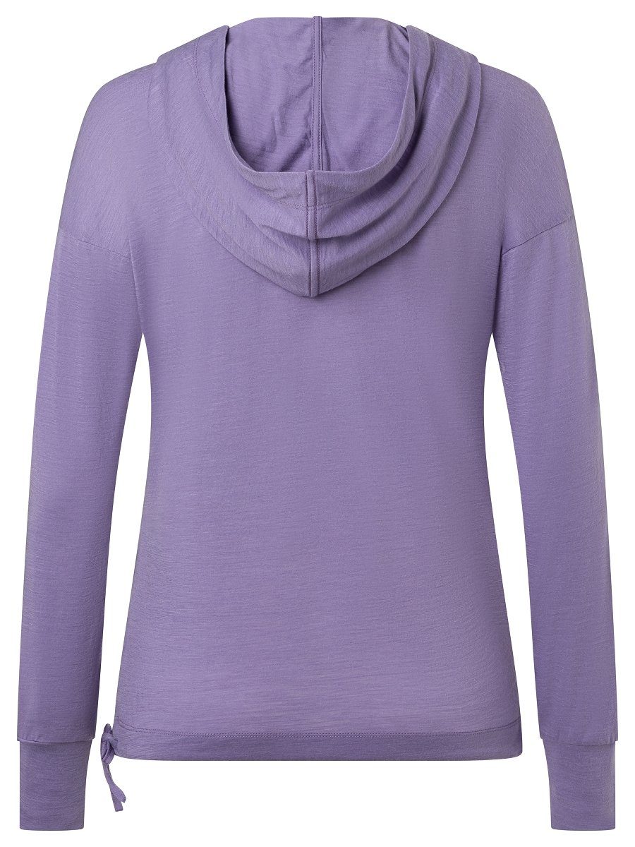 SUPER.NATURAL W Hoodie FUNNEL Merino HOODIE Merino-Materialmix Purple Haze optimaler Hoodie