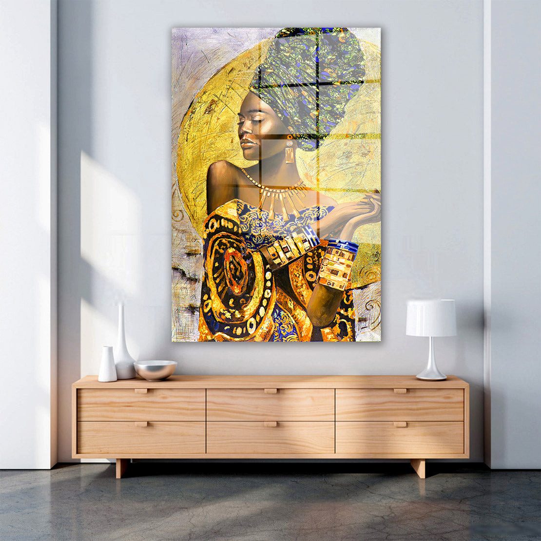 Artedinoi Acrylglasbild Afrikanische Frau African Beauty Acrylglas Wandbild Bild Wanddeko Wohn