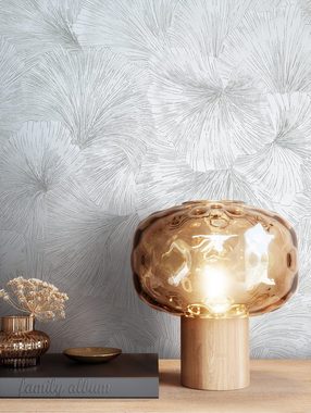 Newroom Vliestapete, Silber Tapete Modern Dschungel - Mustertapete Palmenblätter Hellgrau Metallic Tropisch Floral Palmen Blätter für Wohnzimmer Schlafzimmer Küche