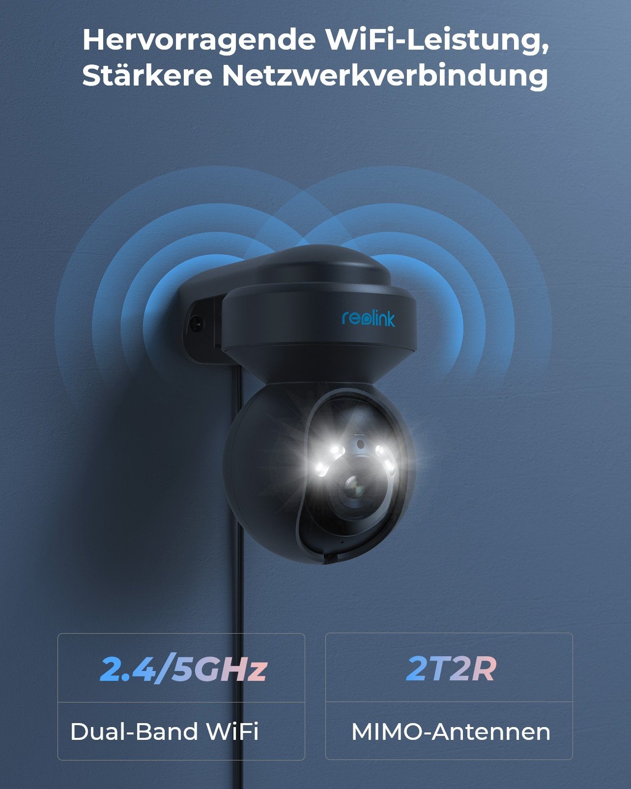 Reolink Überwachungskamera E1 Outdoor 5MP PTZ 2.4/5G WLAN IP (Außenbereich, 1-tlg., Personen- & Autoerkennung,Farbige Nachtsicht,Auto-Tracking Zoom)