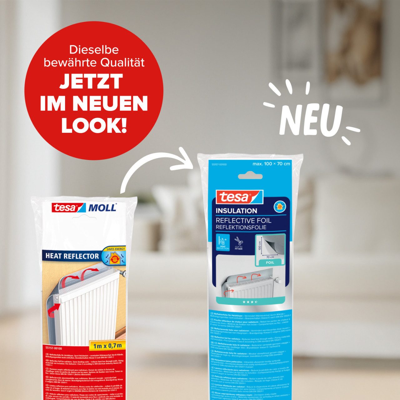 tesa Isoliertapete tesa Insulation Reflektorfolie für Heizkörper Heat – Bild 2 von 5