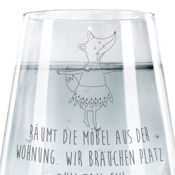 Mr. & Mrs. Panda Glas Fuchs Ballerina - Transparent - Geschenk, Wasserglas, Trinkglas mit G, Premium Glas, Elegantes Design