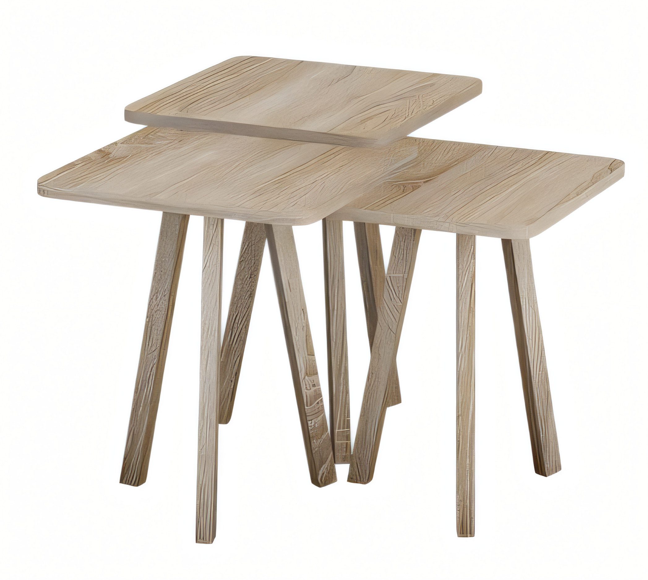 JVmoebel Couchtisch Beige Holz Couchtisch mit modernem, elegantem Design (Set, Couchtisch, Couchtisch 2, Couchtisch 3), Made in Europe