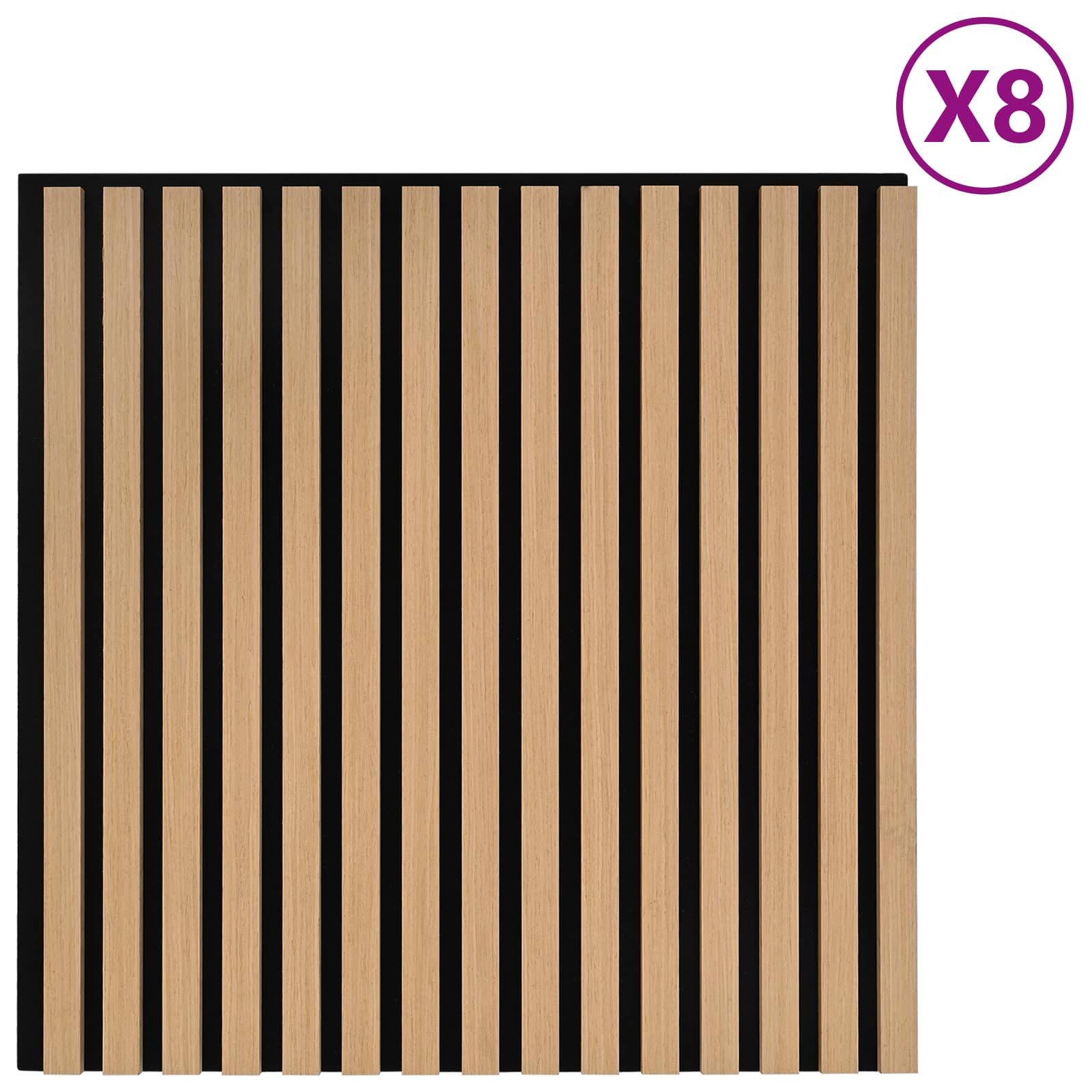 vidaXL Wandpaneel Wandpaneele 8 pcs Natur 60,5 x 60 cm, (8-tlg)