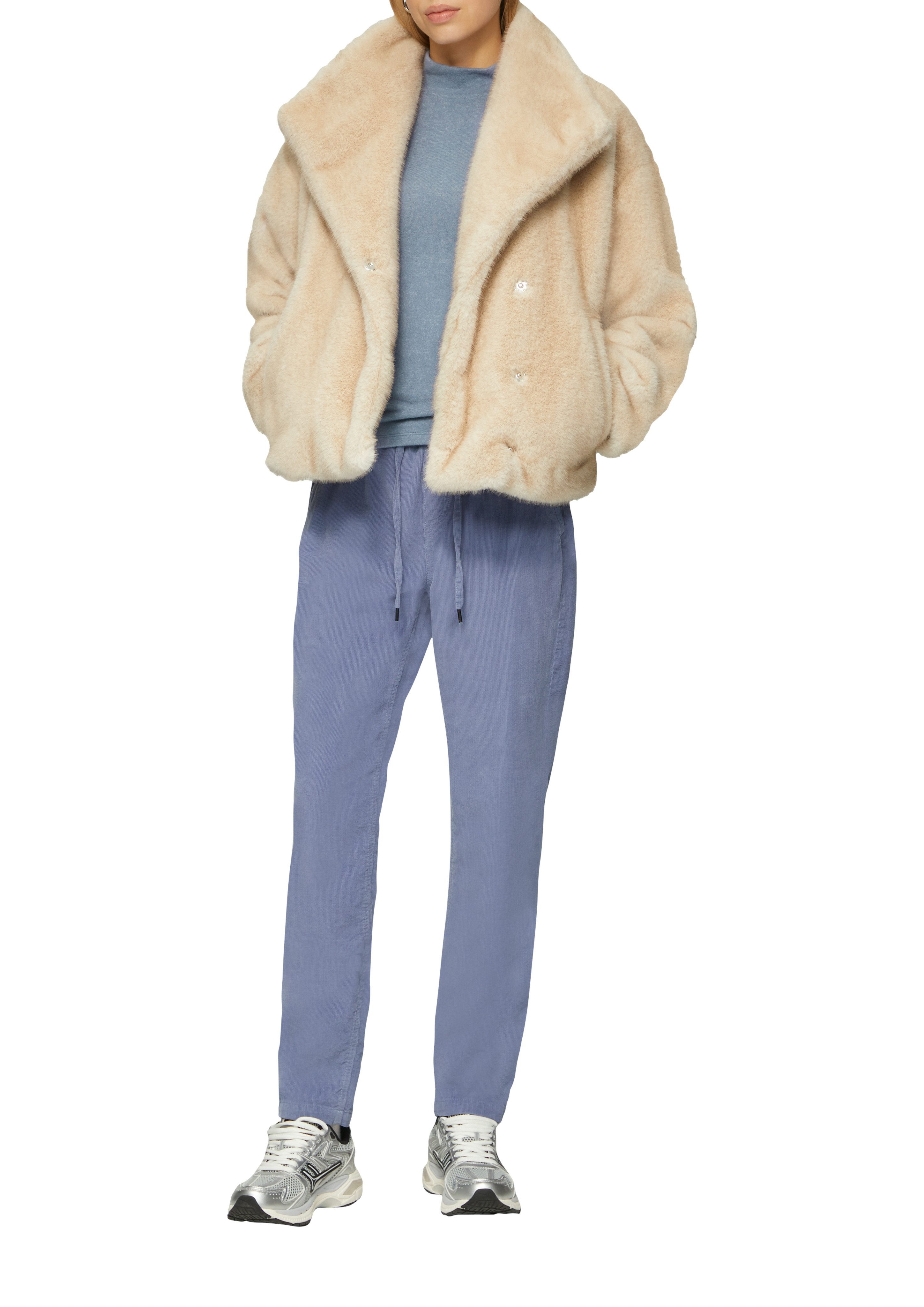 QS Langarmshirt aus aufgerautem Jersey Material günstig online kaufen