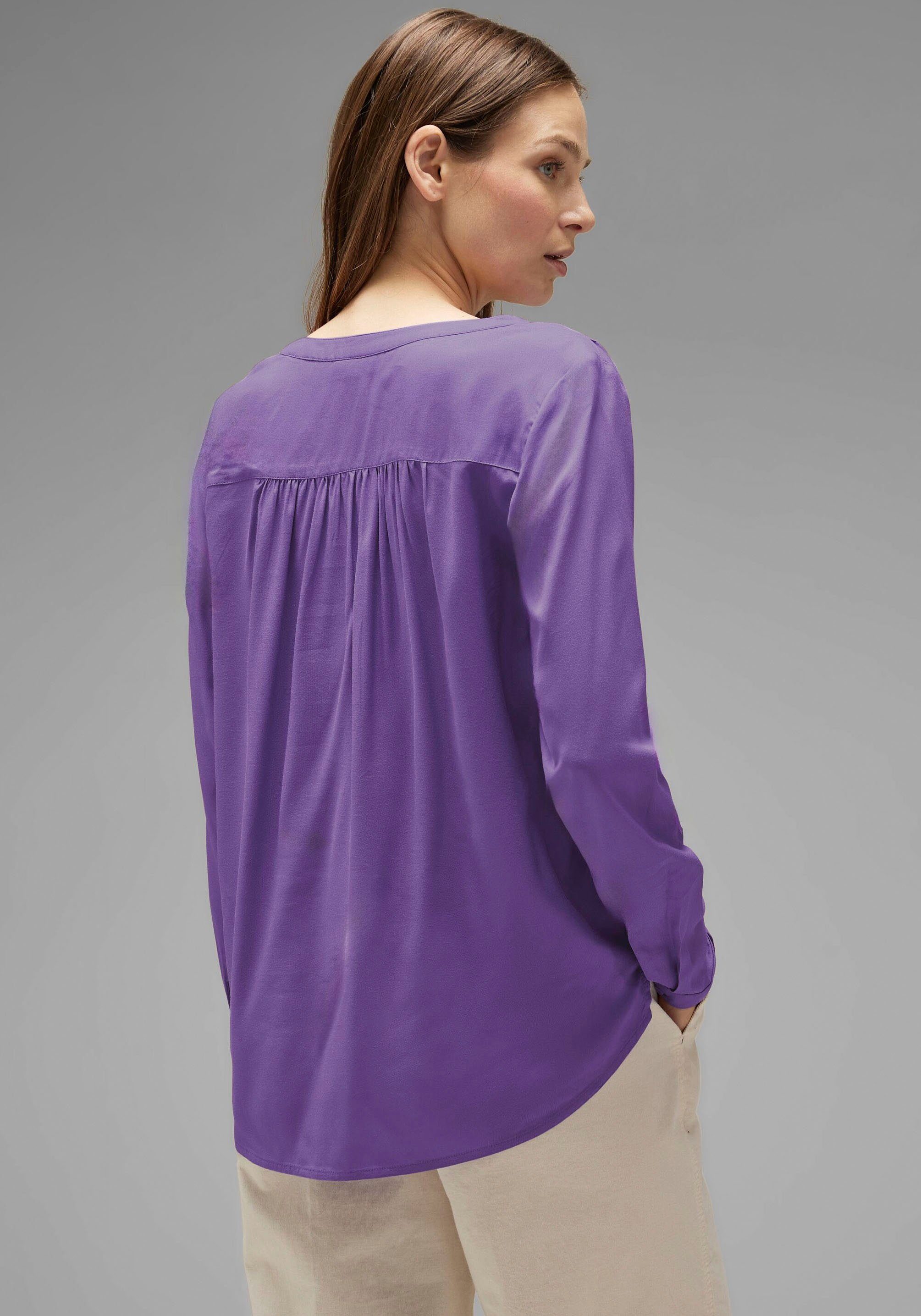 STREET ONE lupine Shirtbluse Bamika Style Seitenschlitzen mit lilac