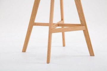TPFLiving Barhocker Canada mit bequemer Rückenlehne und angenehmer Fußstütze (Set, 2 St., Barstuhl Hocker für Theke & Küche), 4-Fuß Gestell Holz Natur - Sitzfläche: Stoff Dunkelgrau