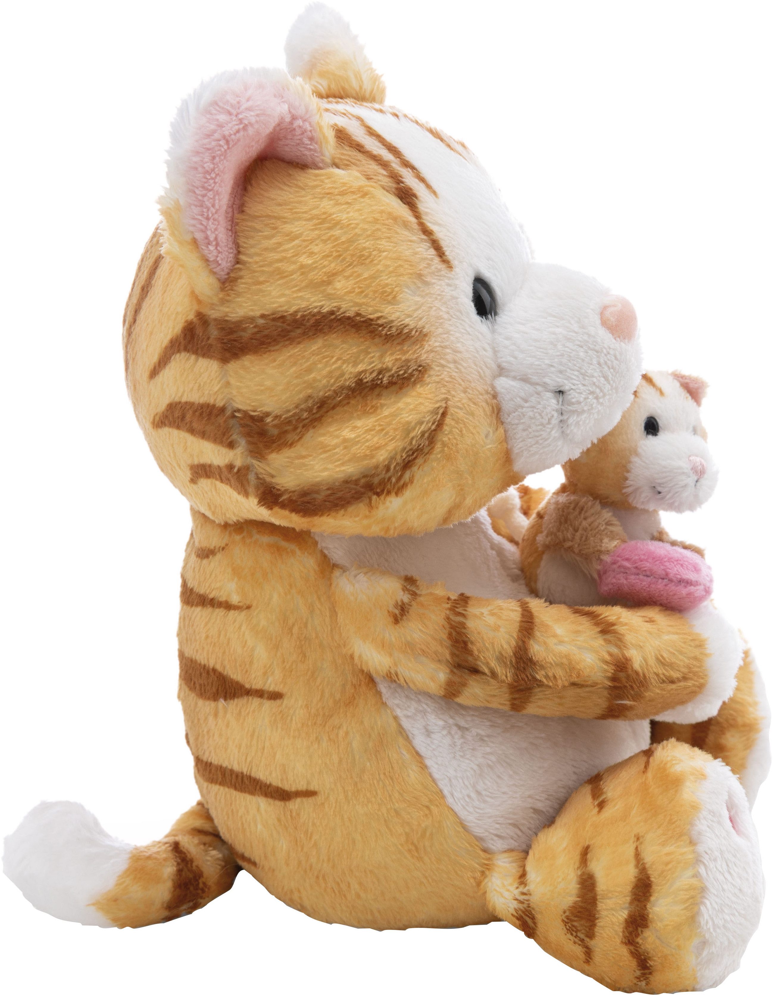 Nici Kuscheltier Little & Me, Katze 20 cm mit Kind 6 cm, 2in1: Kuscheltier Mama mit Kuscheltier Baby