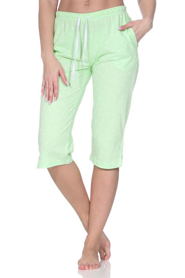 Normann Relaxanzug Damen Schlafanzug Pyjama Capri-Hose 3/4-lang - perfekt zu kombinieren