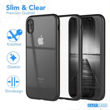 EAZY CASE Handyhülle Bumper Case für Apple iPhone XR 6,1 Zoll, Hülle Durchsichtig kratzfest Back Cover mit Displayschutz Schwarz