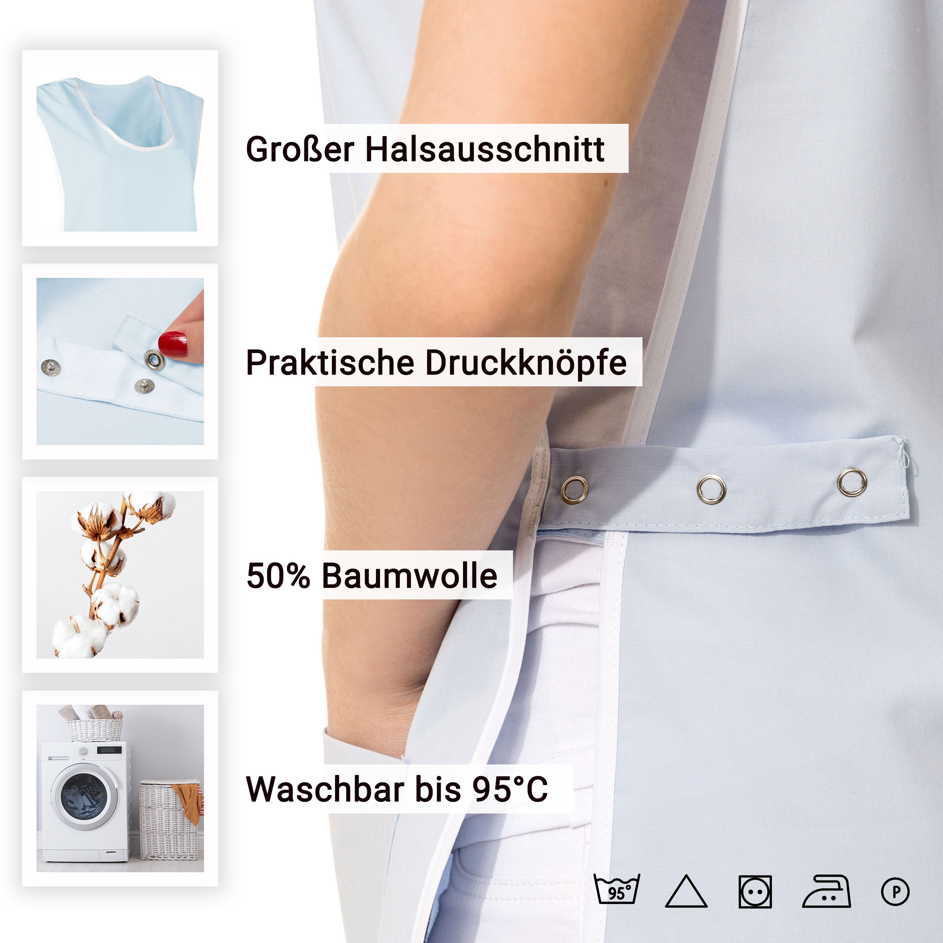 ZOLLNER Kittelschürze, Beidseitig mit Druckknöpfen, mit günstig online kaufen