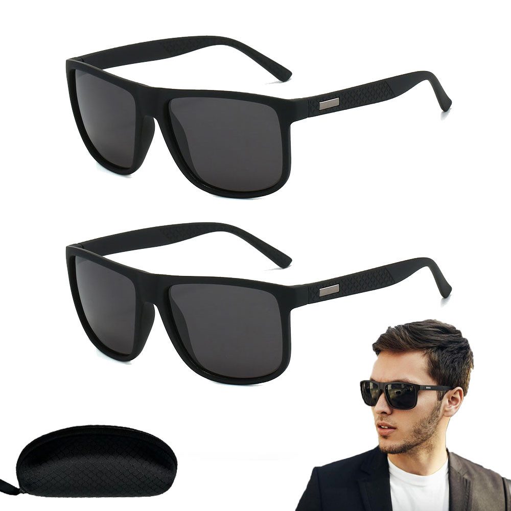 Sonnenbrille 2 Stück UV400 Schutz Polarisierte Sonnenbrille für Herren und Damen