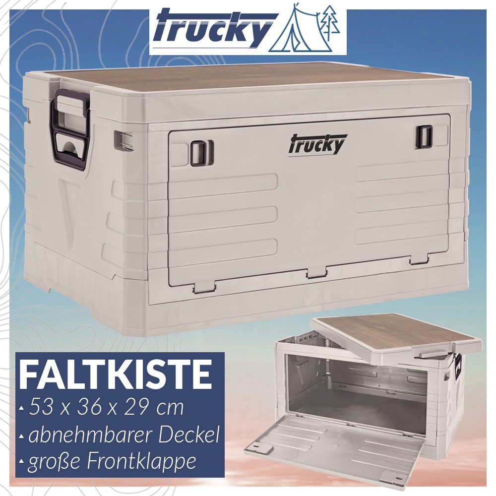 Trucky Faltbox Storage Box 45 L Camping Klappbox Klappkiste 53 x 36 x 29cm Beige