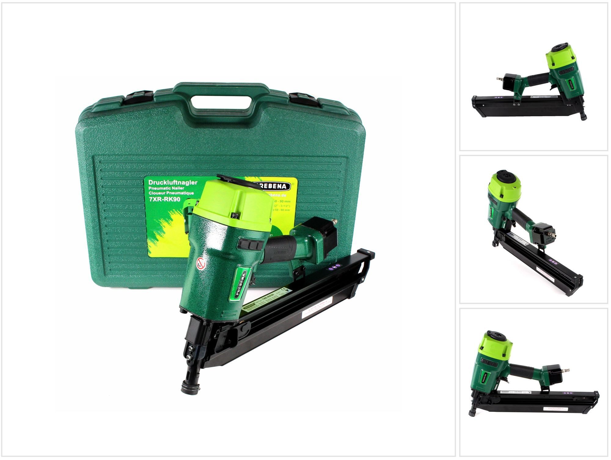 Prebena Nagler 7XR-RK90 Druckluftnagler Streifennagler 4-7 bar im Transportkoffer +