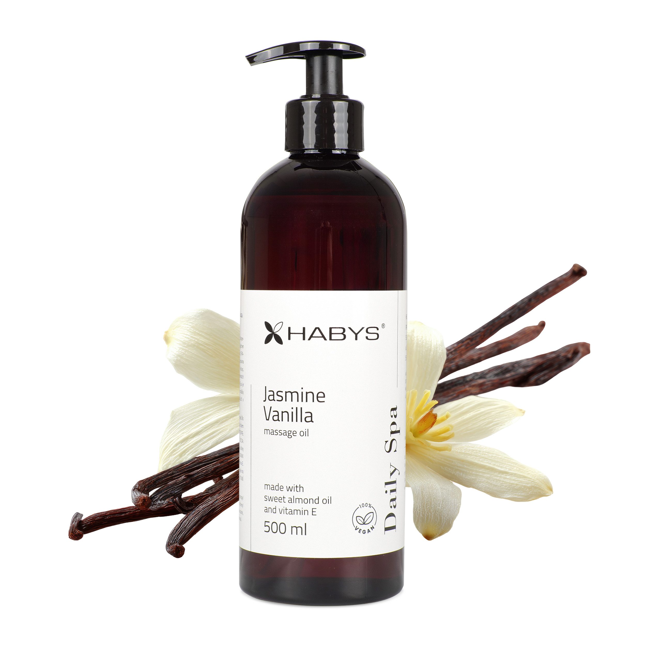 Habys Massageöl Massageöl Daily Spa Jasmine Vanilla Jasmin-Vanille Mandelöl 500 ml