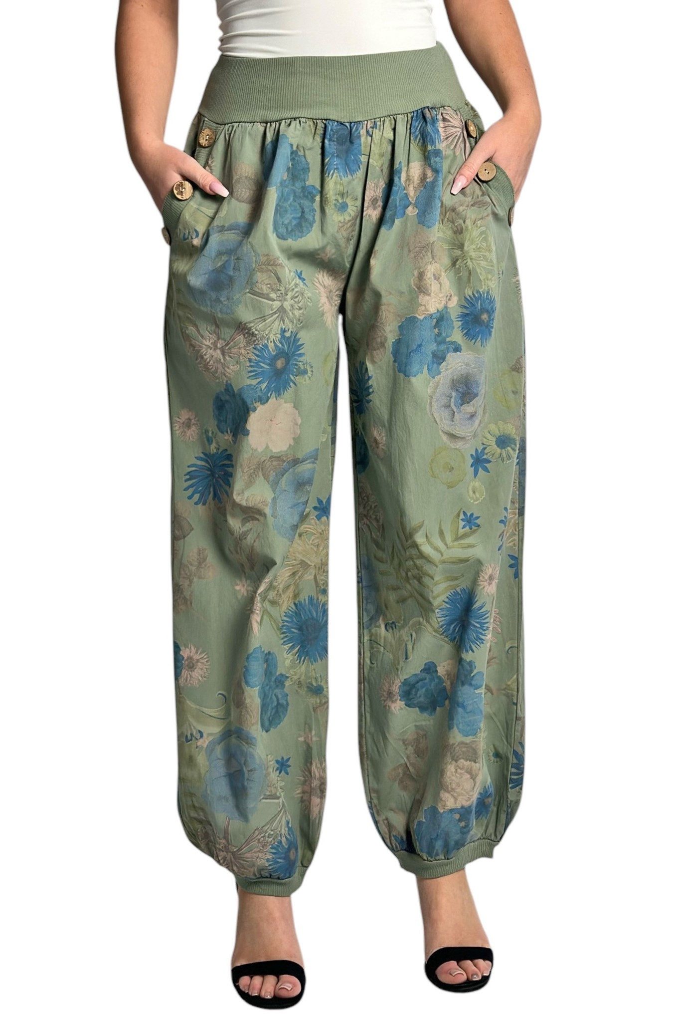 Mississhop Haremshose Baumwollhose Damenhose Aladinhose Blumenprint günstig online kaufen