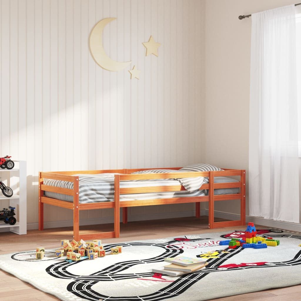 vidaXL Bett Kinderbett Wachsbraun 75x190 cm günstig online kaufen