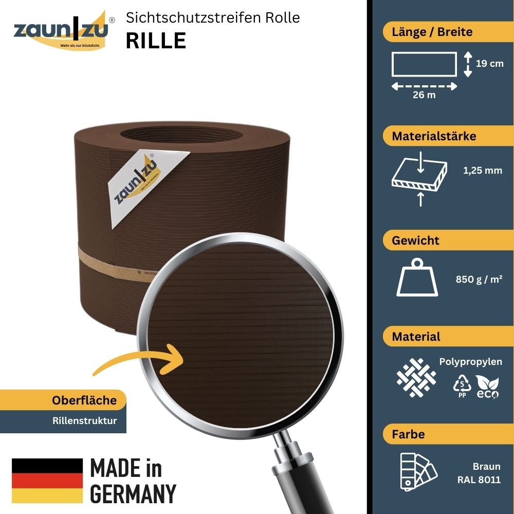 zaunzu Sichtschutzstreifen Rille PP für Doppelstabmatten günstig online kaufen